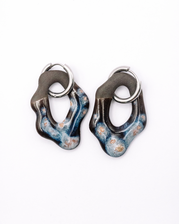 Coral Hoops - Galaxy on black clay
