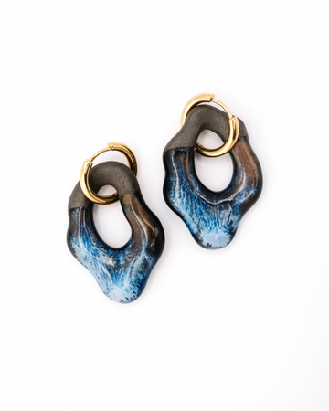 Coral Hoops - Blue Flame