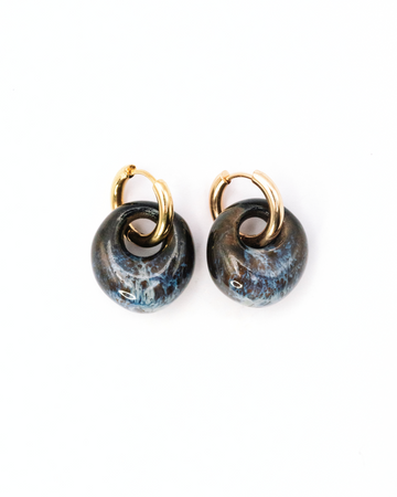 Perla Hoops - Blue Ash Flame
