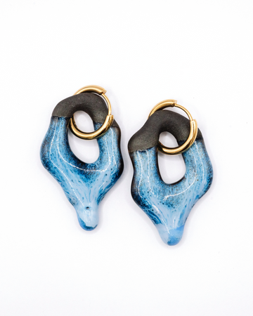 Coral Hoops - Blue Drip