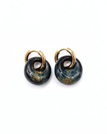 Perla Hoops - Midnight Emerald