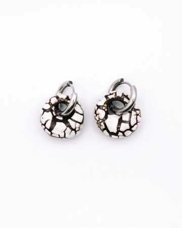 Perla Hoops - White Crackle