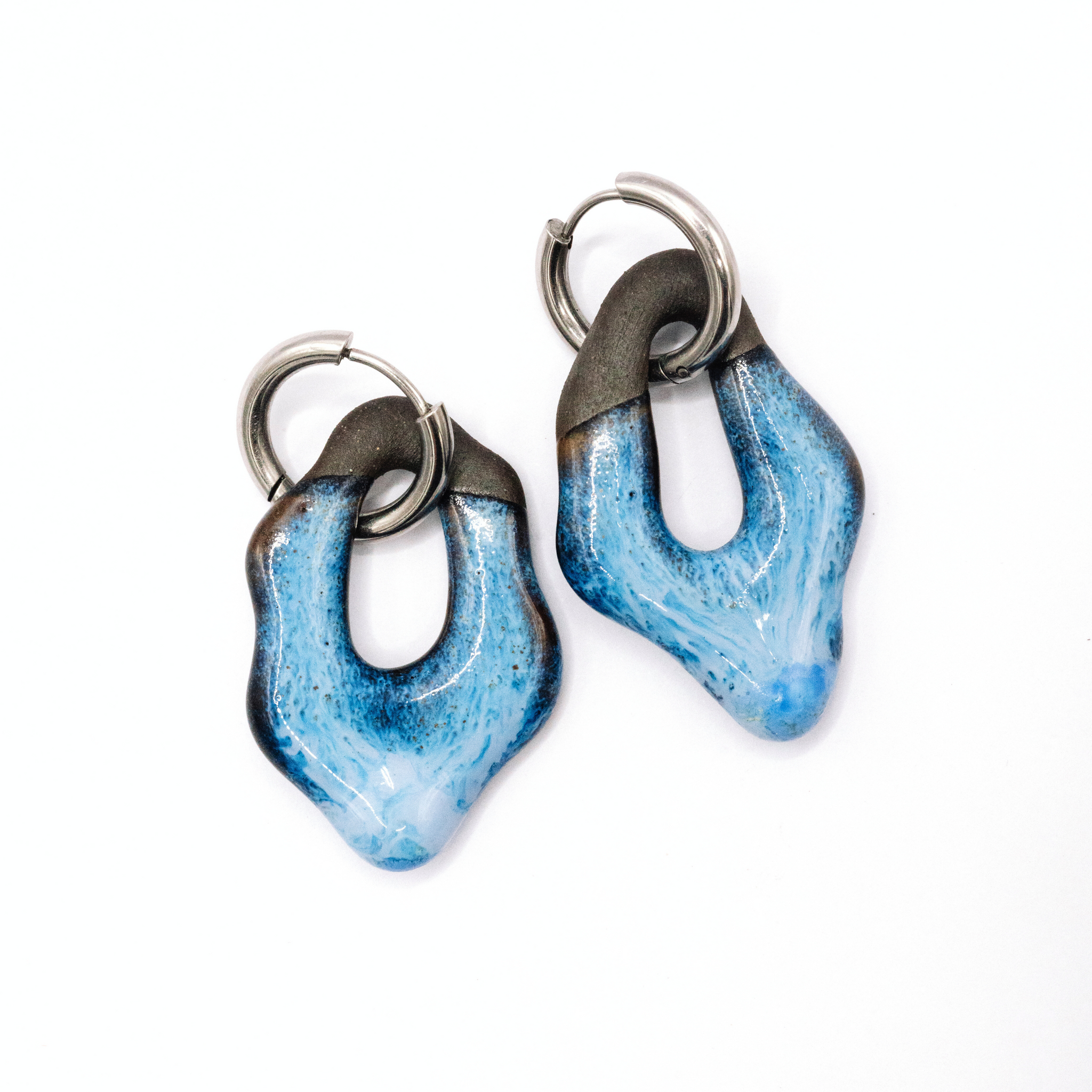 Coral Hoops - Ice Blue