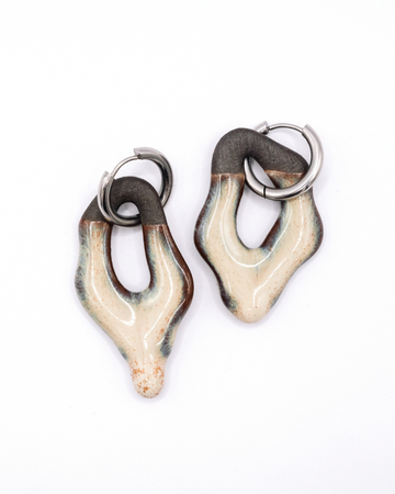 Coral Hoops - Cream Drip