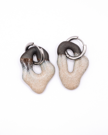 Coral Hoops - Blue Sand