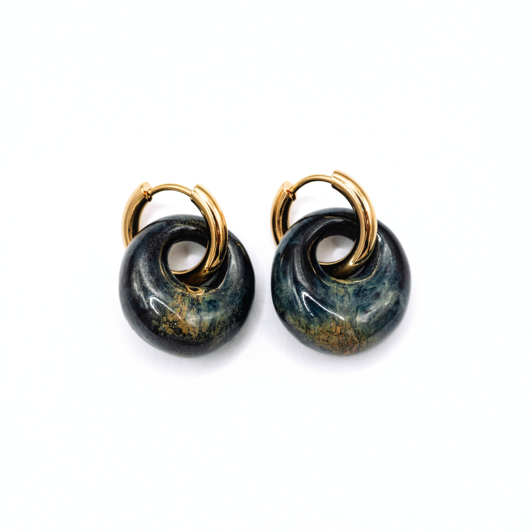 Perla Hoops - Midnight Emerald