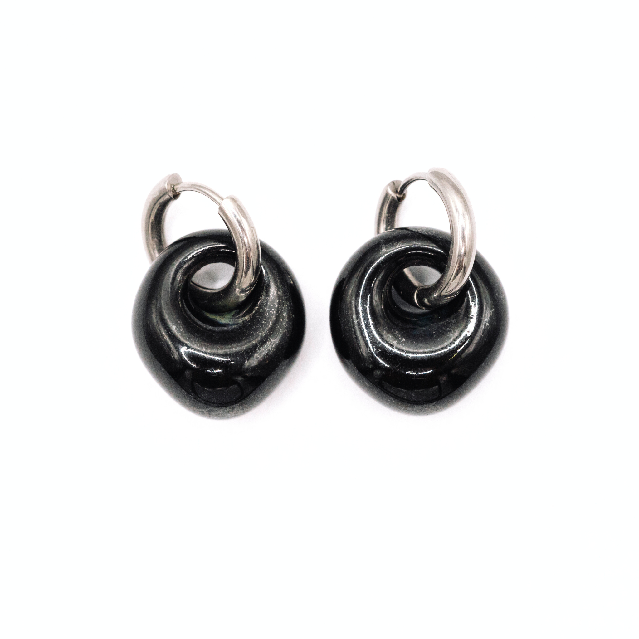Perla Hoops - Obsidian
