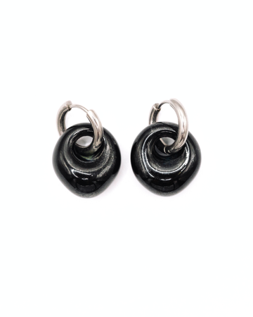 Perla Hoops - Obsidian