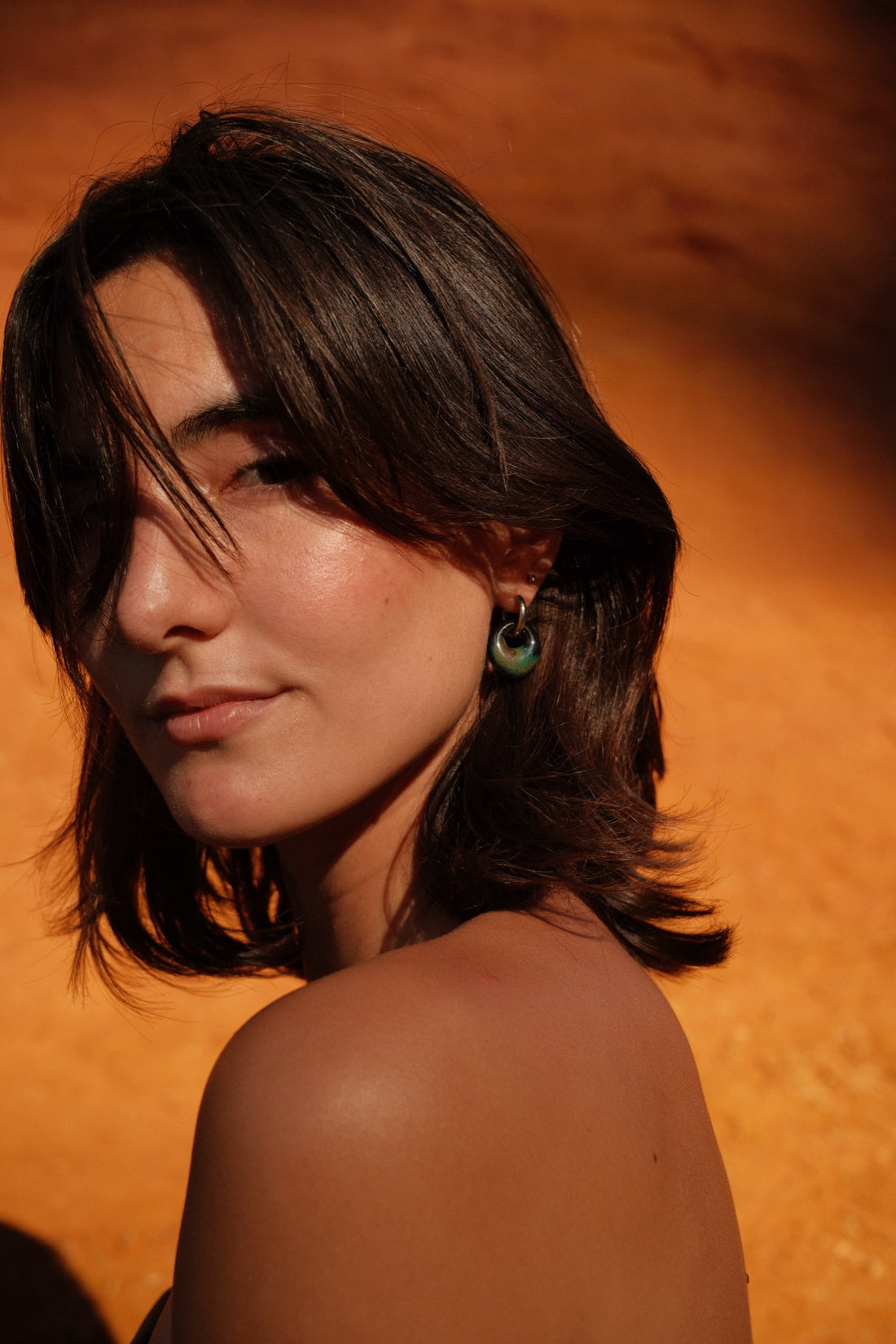 Perla Hoops - Moss Gloss