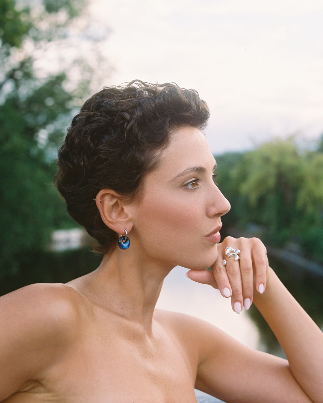 Perla Hoops - Blue Flame